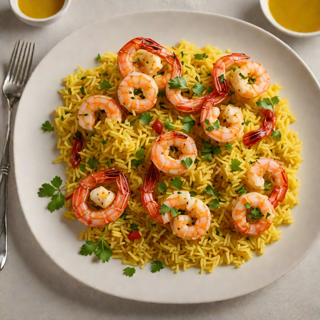 Tapas-Style Garlic Shrimp with Saffron Rice