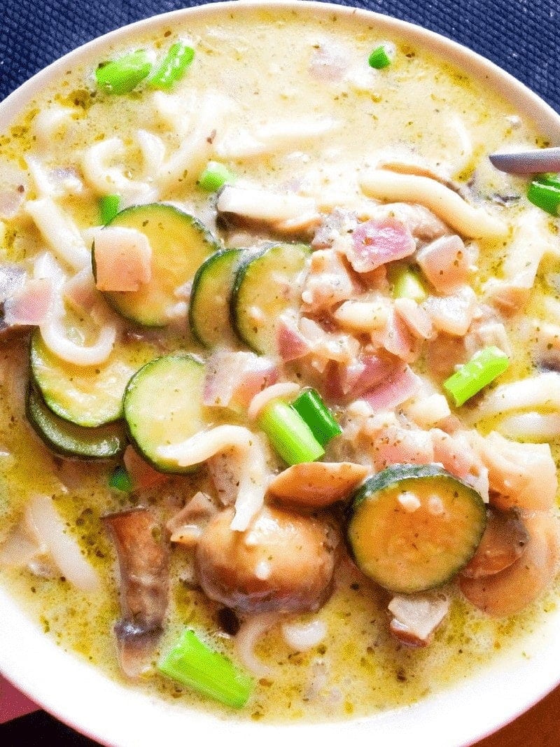 Zucchini-Carrot 'Noodle' Bowl with Bone Broth