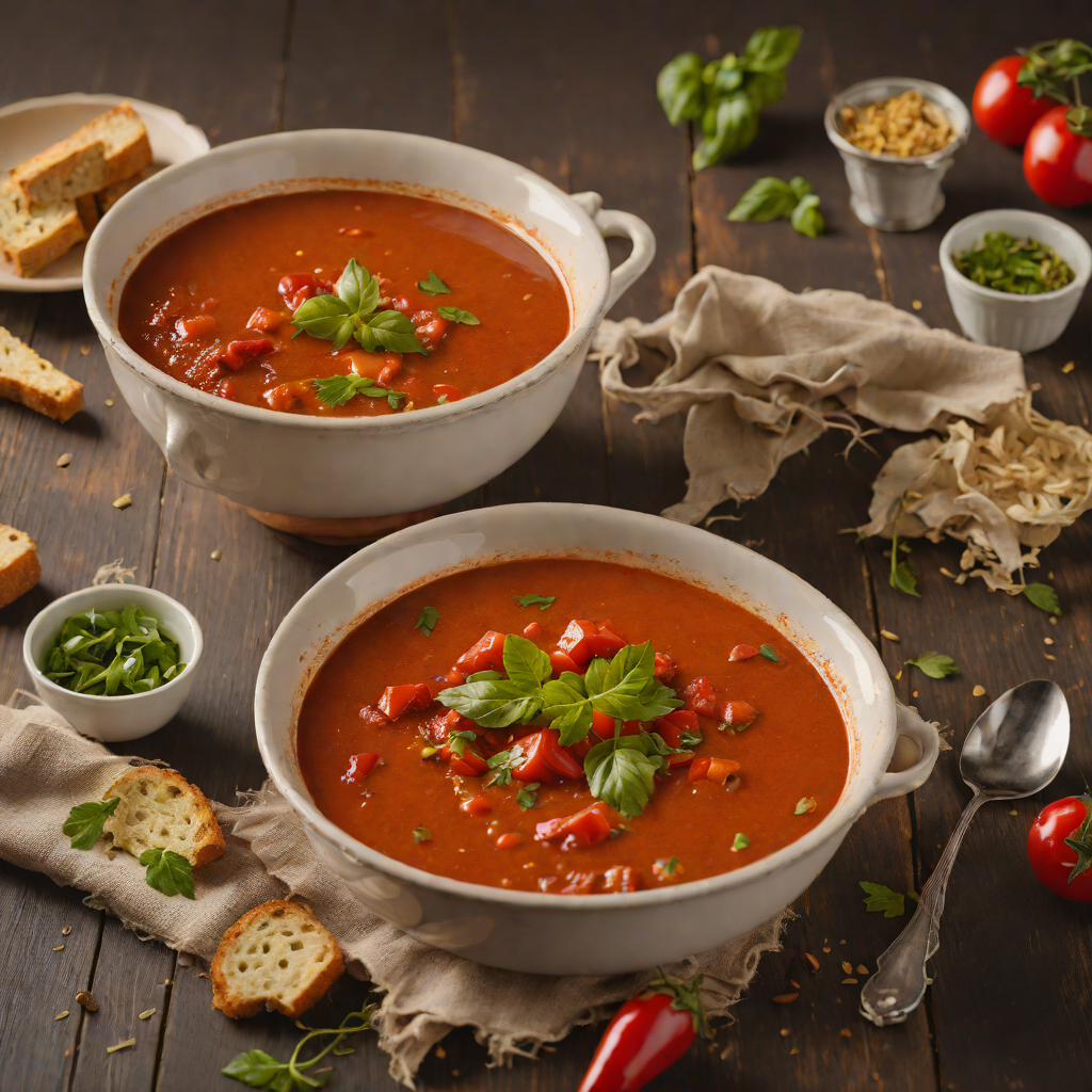 Cigar-Smoked Tomato and Roasted Pepper Soup