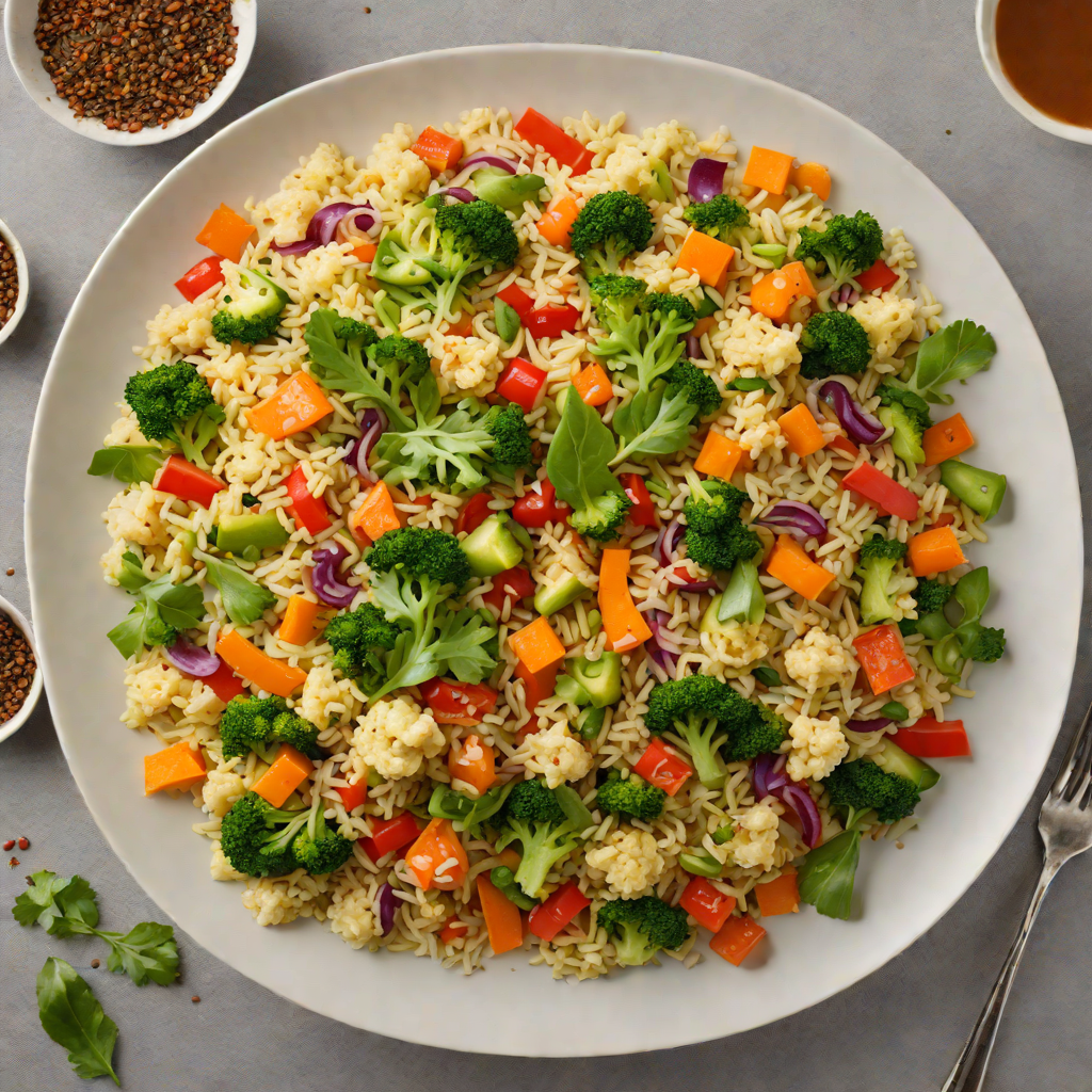 Cauliflower Rice Stir-Fry with Mixed Vegetables and Spices