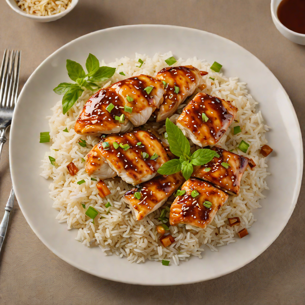 Pan-Seared Chicken with Soy-Ginger Glaze and Jasmine Rice