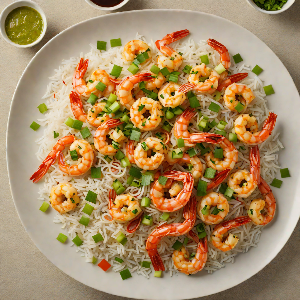 Stir-Fried Shrimp with Garlic and Scallions over Jasmine Rice