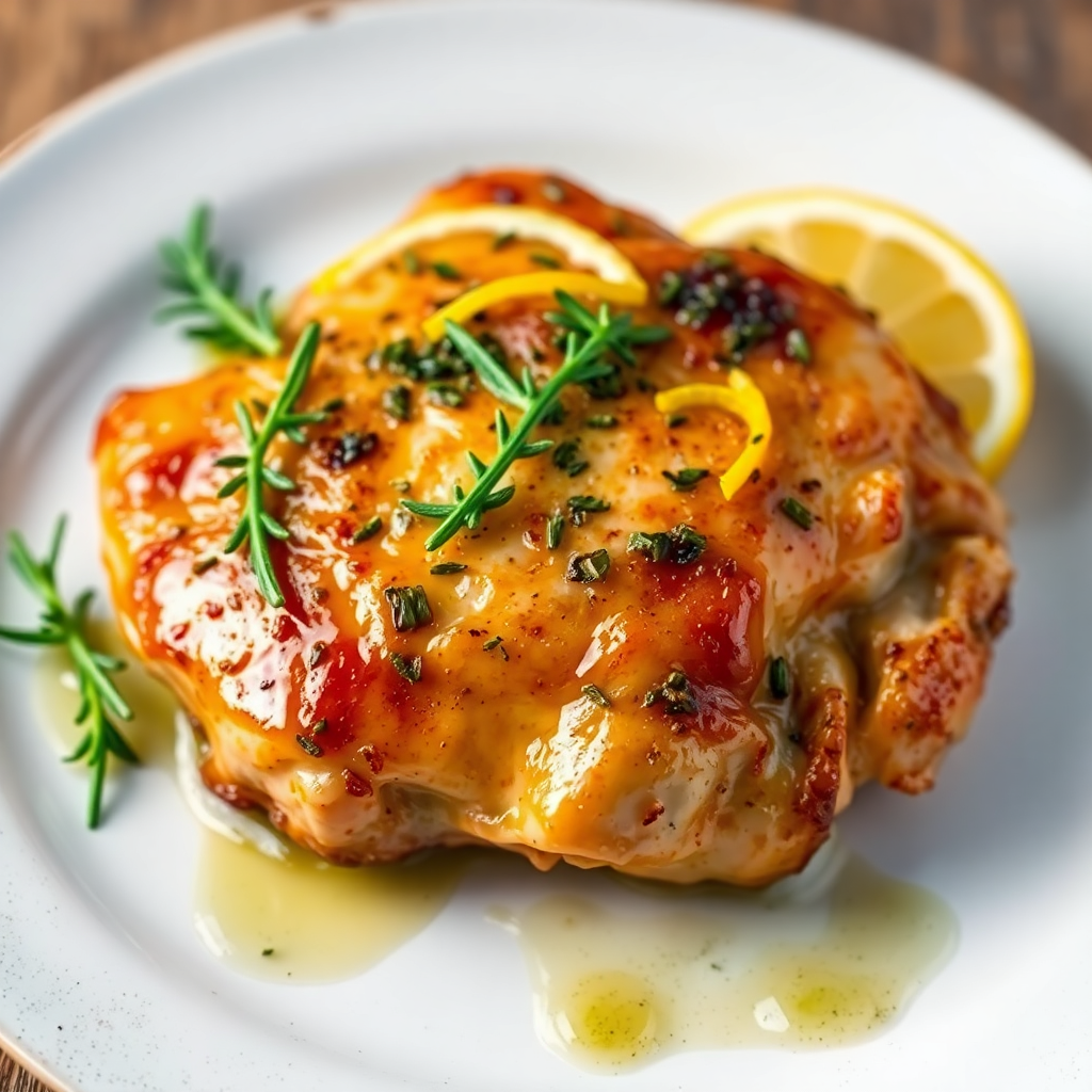 Crispy Herb-Crusted Chicken Thighs with Lemon