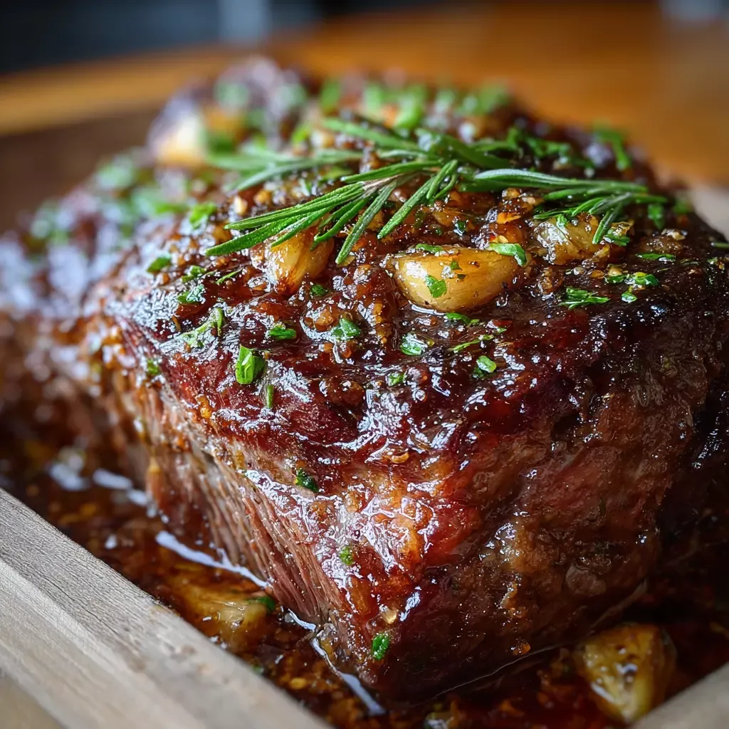 Slow-Braised Beef Shoulder with Garlic and Rosemary