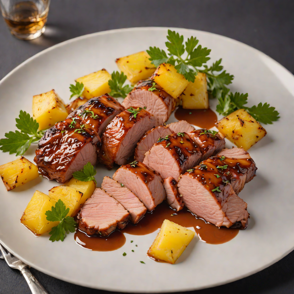 Smoked Whiskey-Glazed Pork Tenderloin with Charred Pineapple