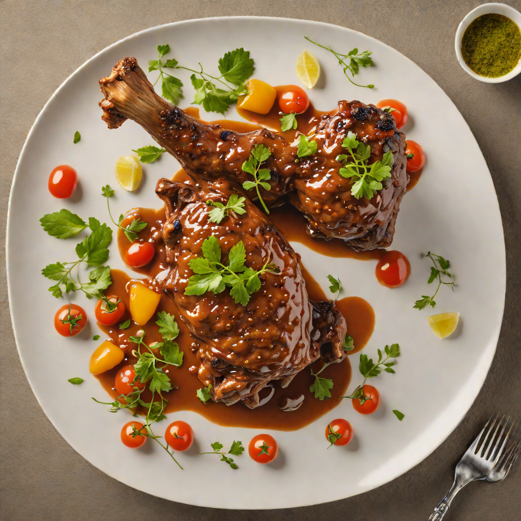 Slow-Cooked Lamb Shank with Bush Tomato and Finger Lime Glaze