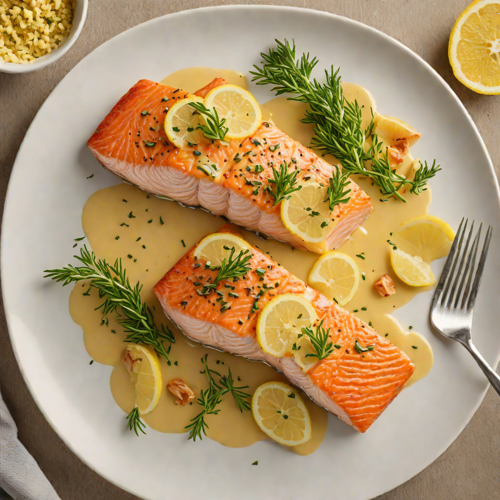 Pan-Seared Salmon with Dijon Mustard and Lemon Butter Sauce
