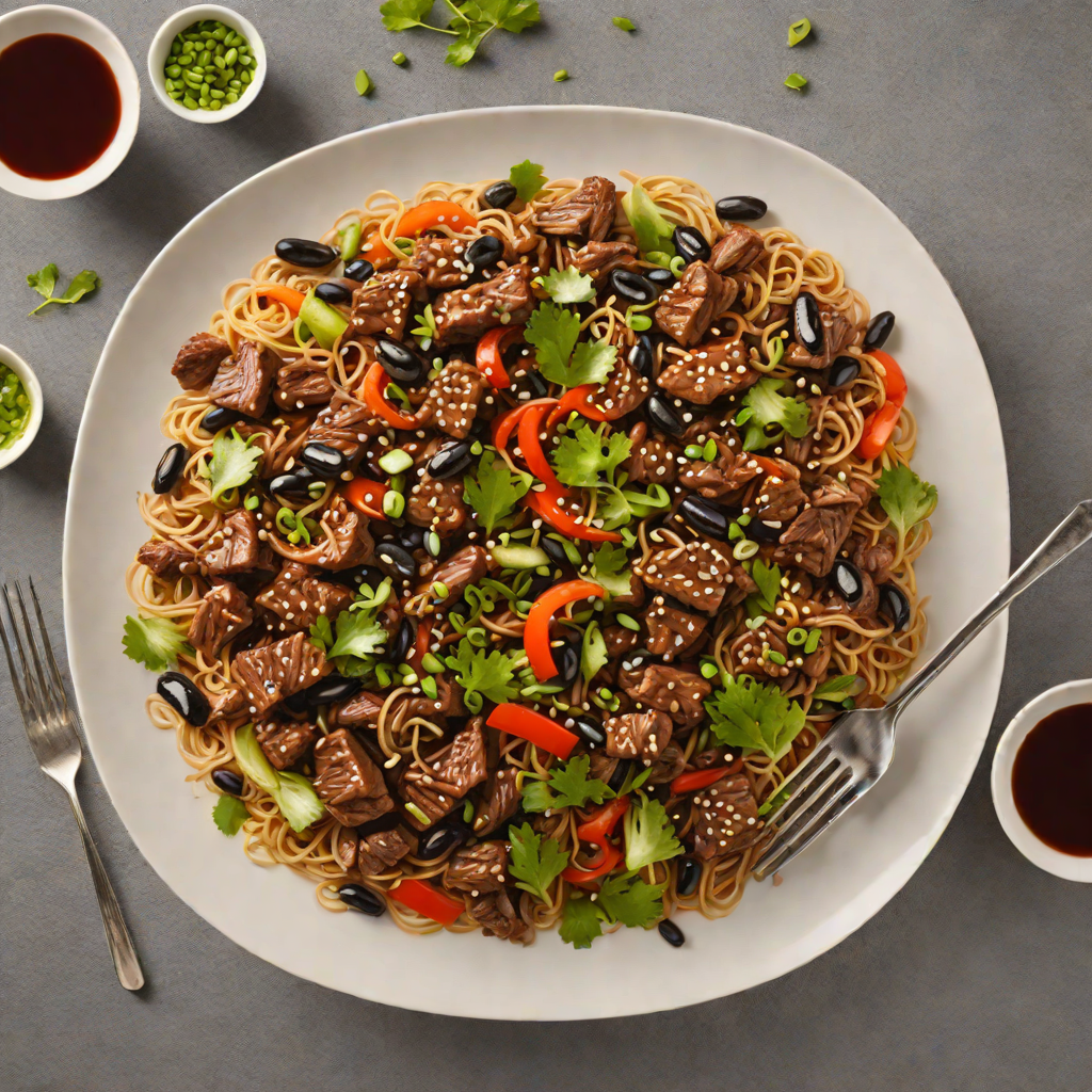 Stir-Fried Beef with Black Bean Sauce and Garlic