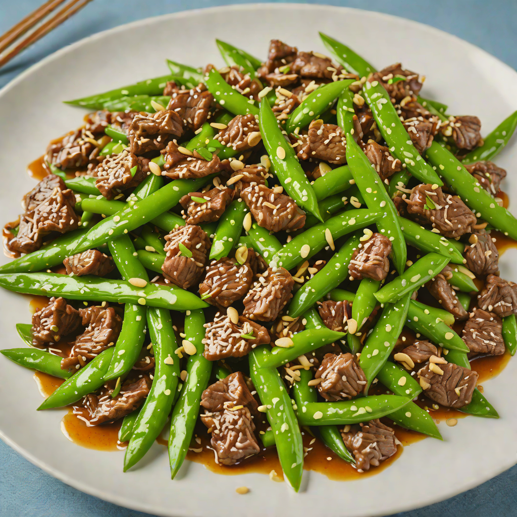 Stir-Fried Beef with Snow Peas and Garlic Ginger Sauce