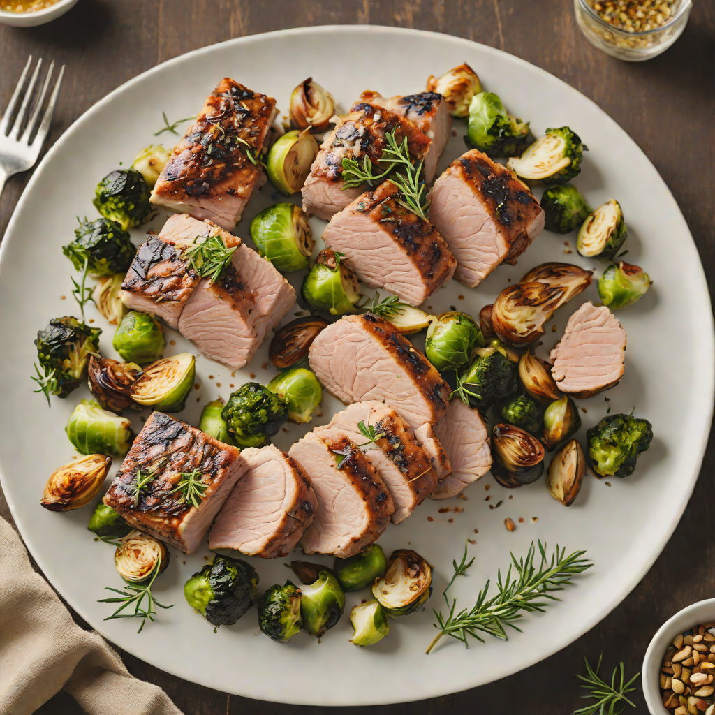 Sheet Pan Garlic-Rosemary Pork Tenderloin with Brussels Sprouts