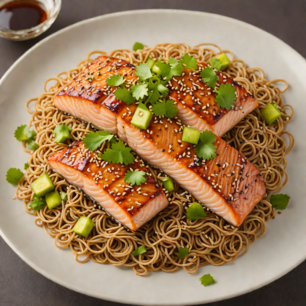 Honey-Garlic Glazed Salmon with Sesame Soba Noodles