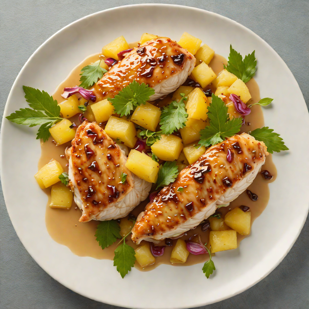 Sautéed Chicken with Snorlax-Inspired Pineapple Glaze