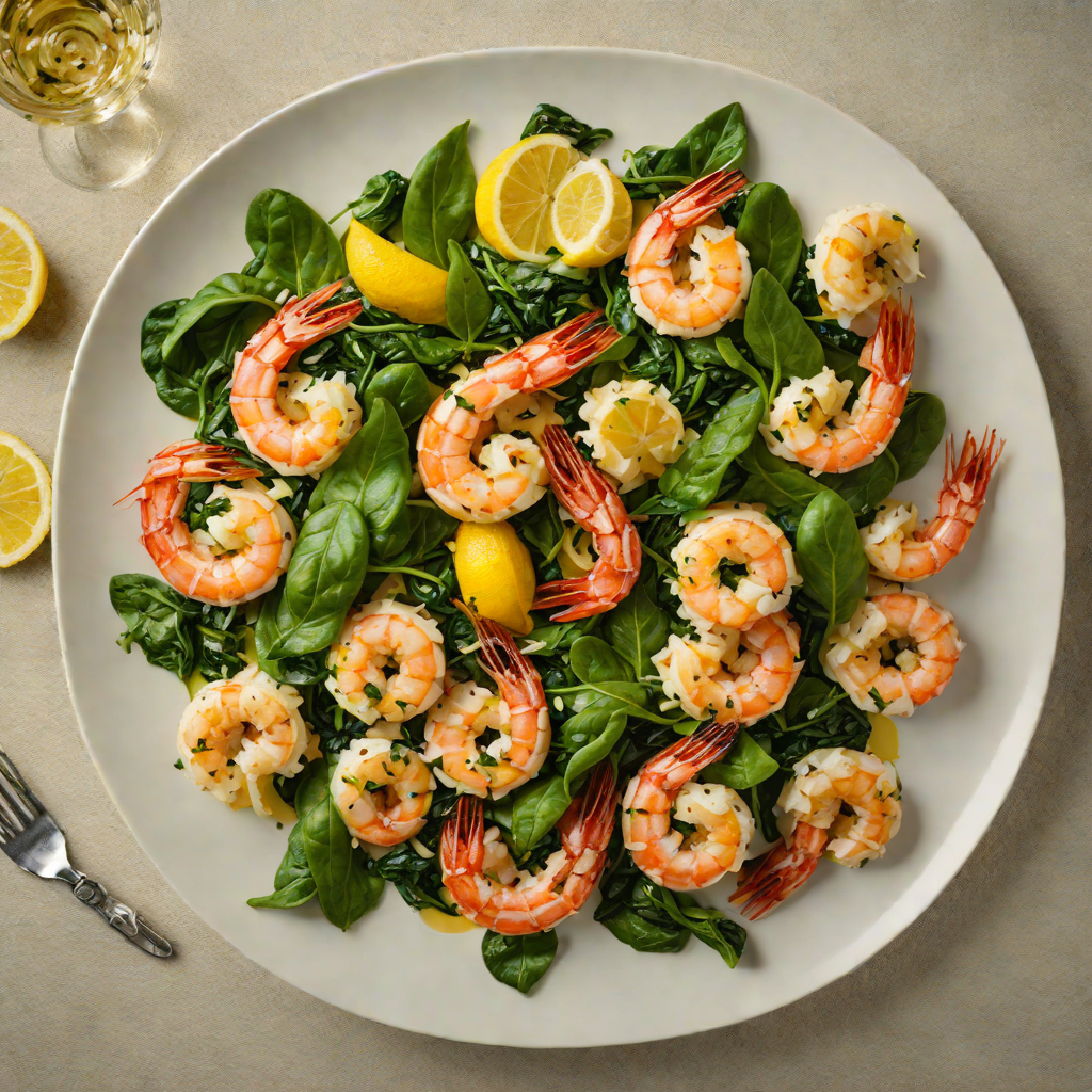 Sautéed Garlic Shrimp with Lemon Butter and Spinach