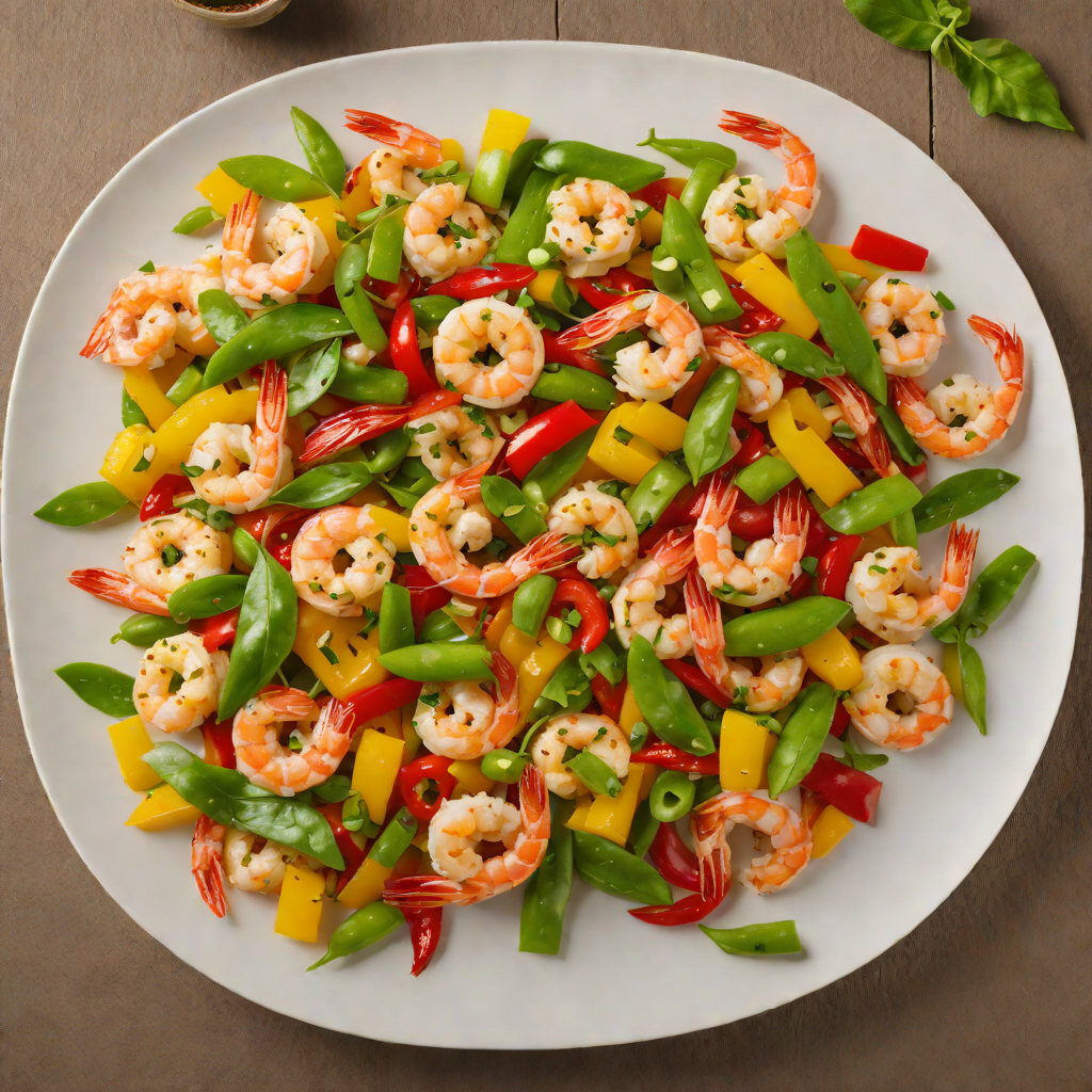 Stir-Fried Garlic Shrimp with Bell Peppers and Snow Peas
