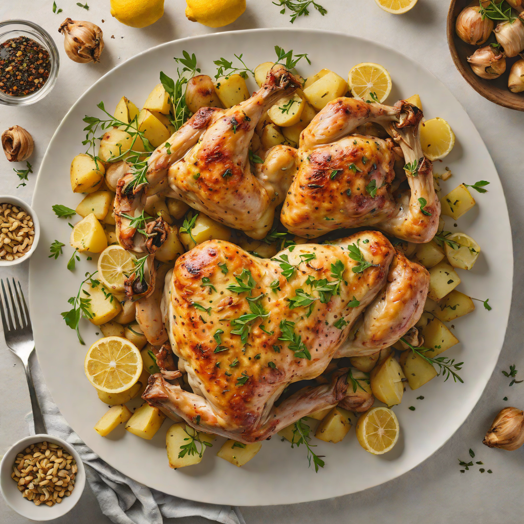 One-Pan Roasted Garlic Lemon Chicken with Potatoes