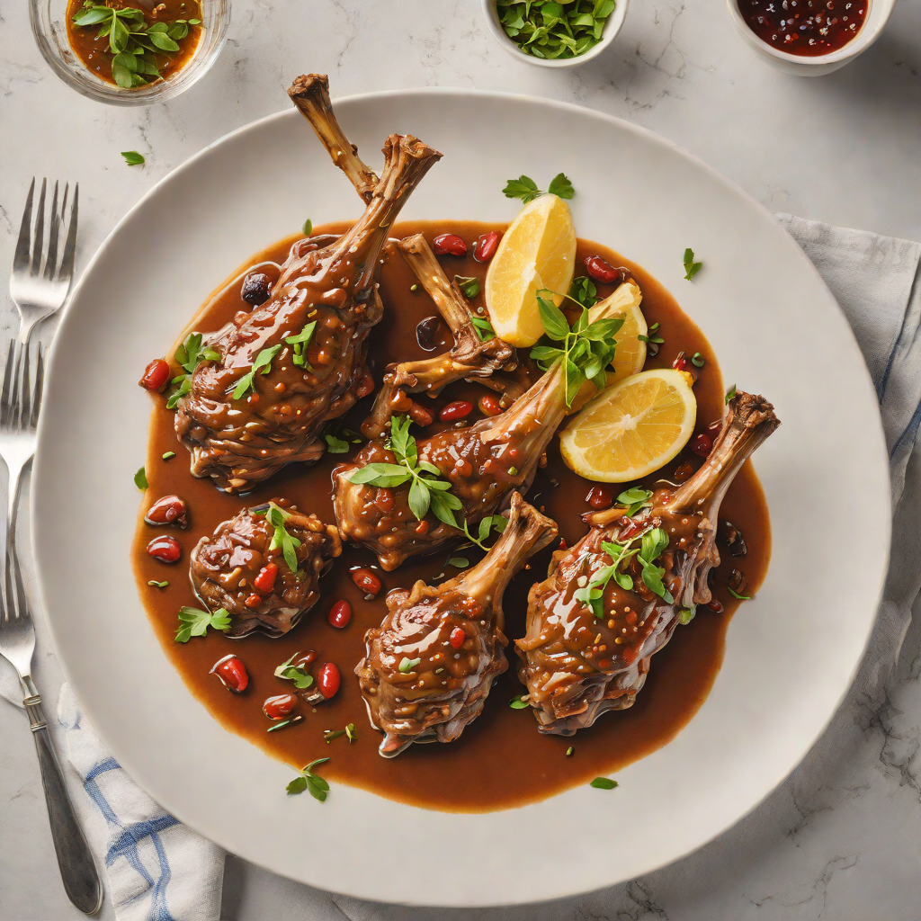 Slow-Cooked Lamb Shanks with Lemon Myrtle and Pepperberry Sauce