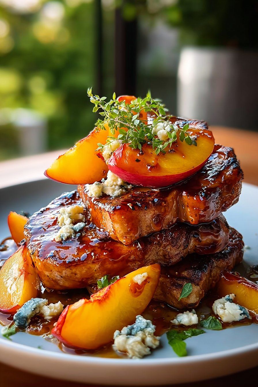Pan-Seared Pork Chops with Snorlax-Inspired Berry Glaze