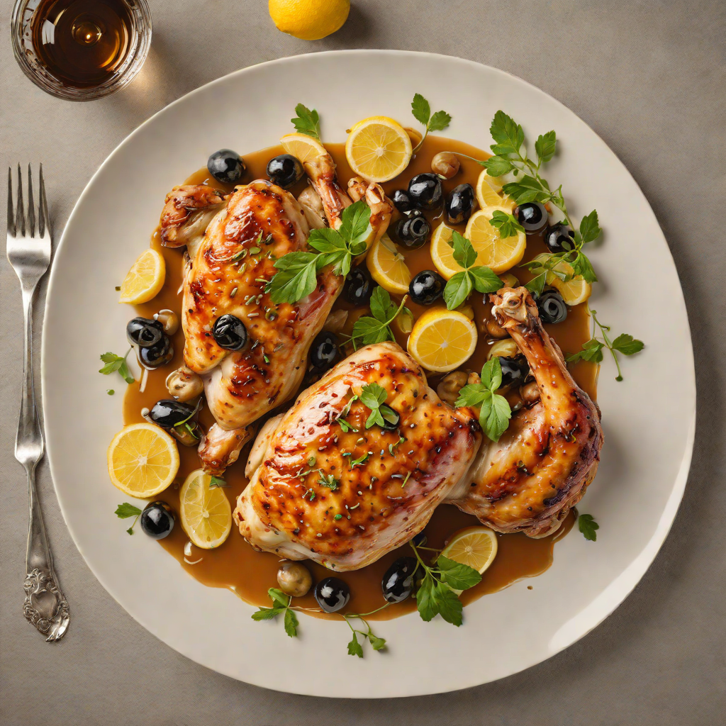 Vermouth-Glazed Chicken with Olive and Lemon