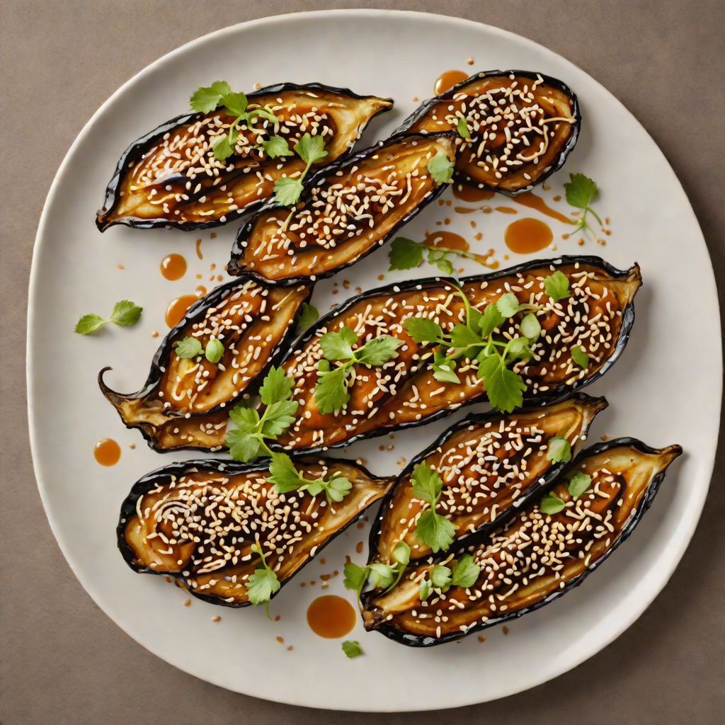 Pan-Fried Eggplant with Miso Glaze and Sesame