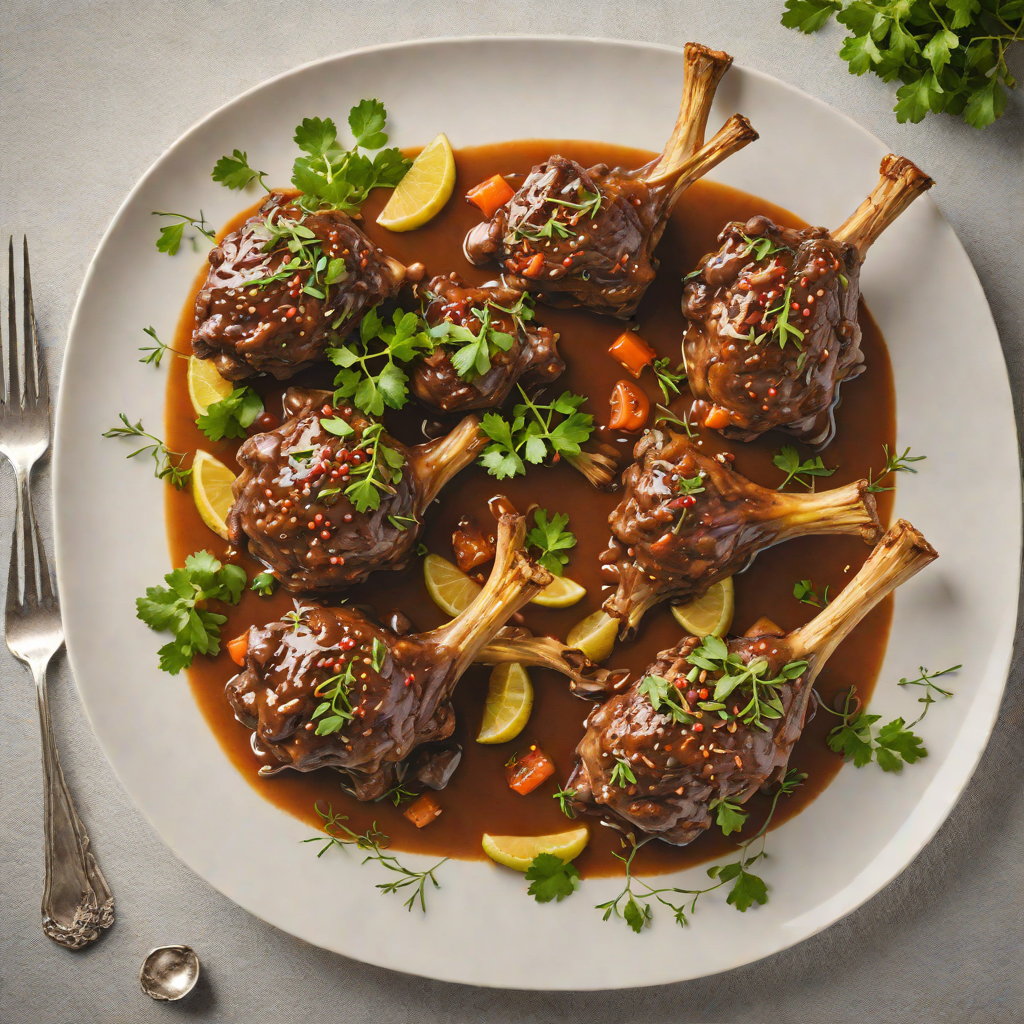 Slow-Cooked Lamb Shanks Braised with Finger Lime and Aniseed Myrtle