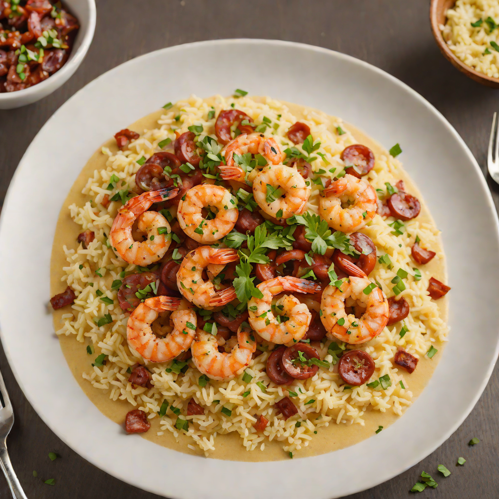 Spiced Southern Shrimp and Grits with Andouille Sausage