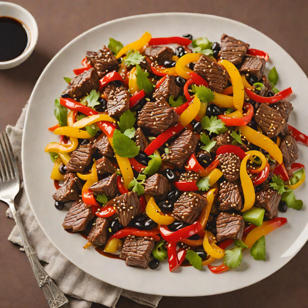 Charred Beef and Bell Pepper Stir Fry with Black Bean Sauce