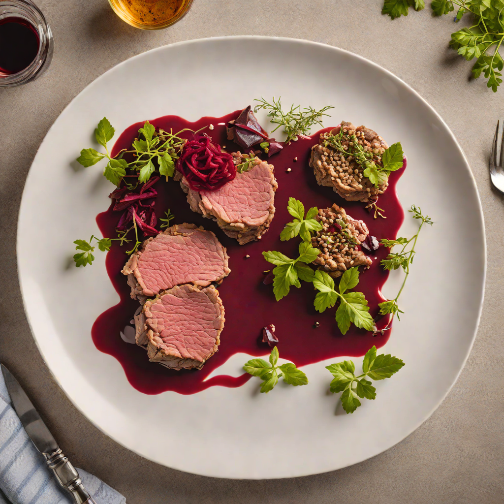 Slow-Cooked Lamb with Wattleseed and Beetroot Mash