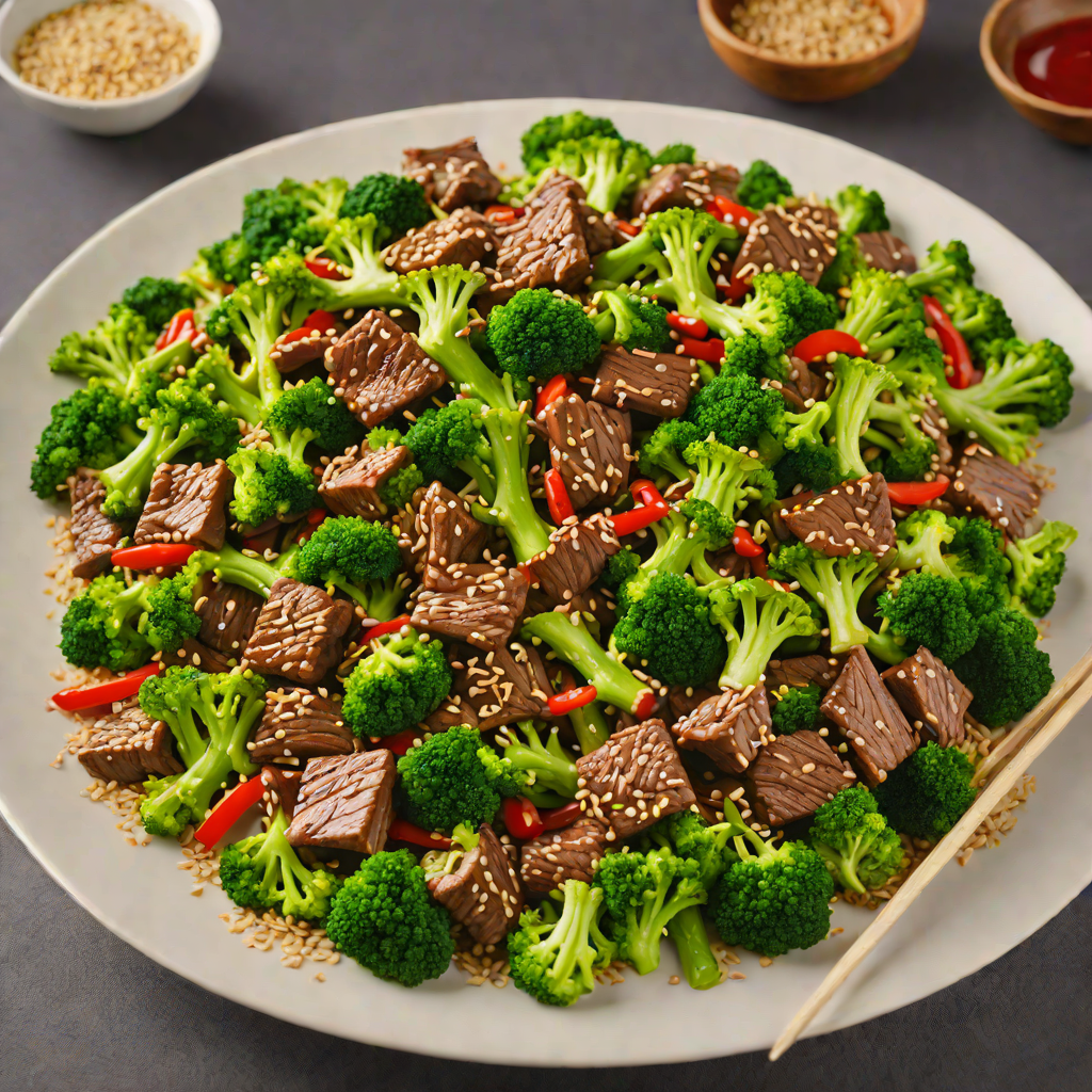 Spicy Beef Stir-Fry with Broccoli and Sesame Seeds
