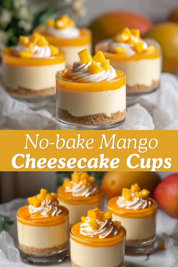 No-Bake Tropical Mango Cheesecake Cups