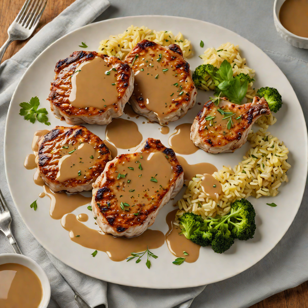 Honey-Glazed Boneless Pork Chops with Garlic and Herb Pan Sauce