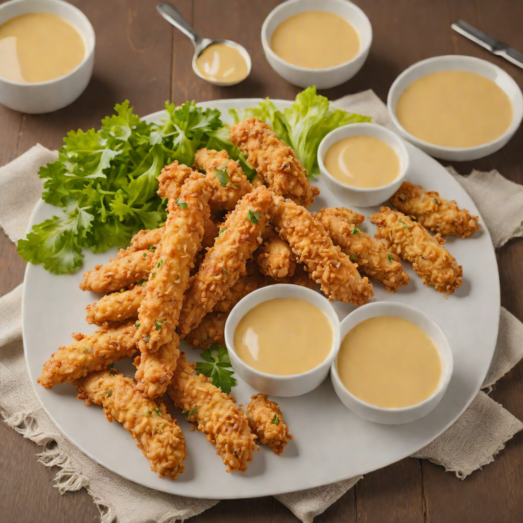 Oven-Baked Chicken Strips with Honey Mustard Dip