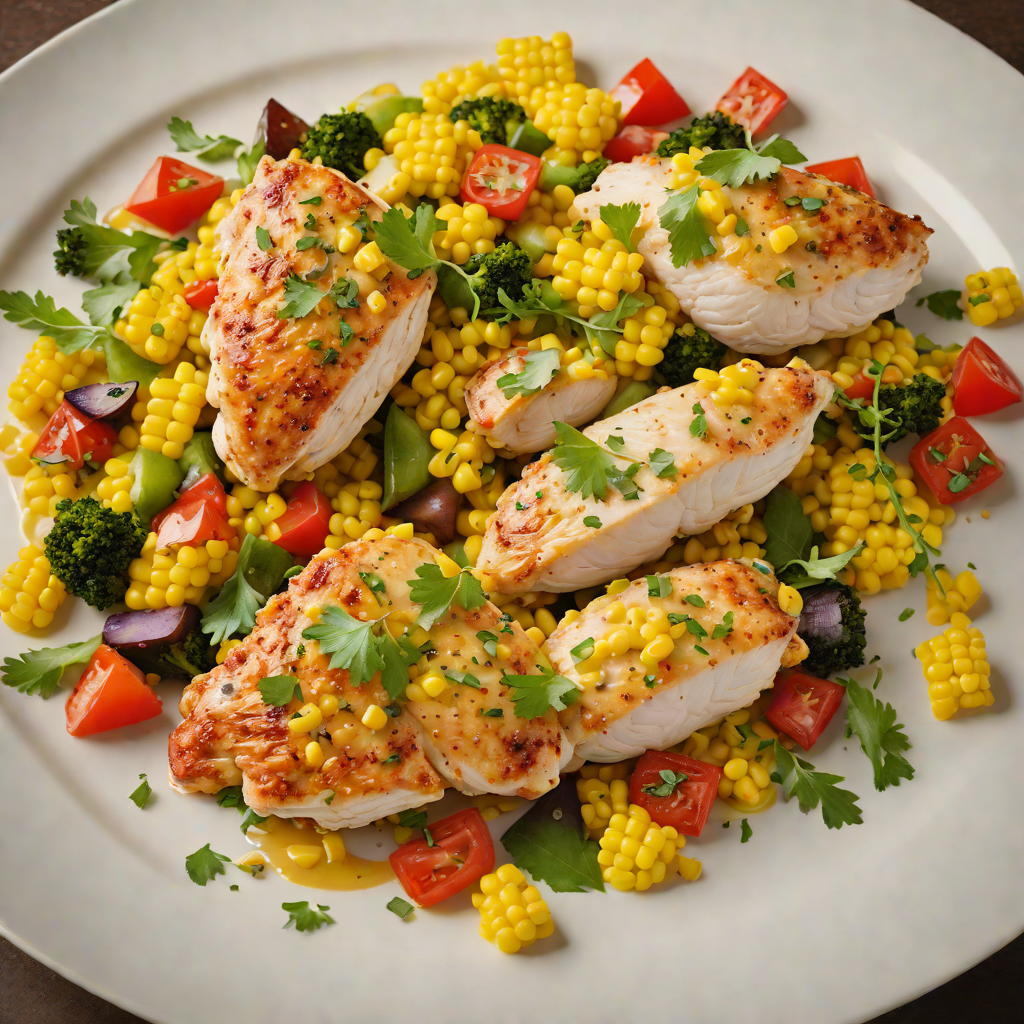 Sautéed Chicken with Indiana Sweet Corn and Garden Vegetables