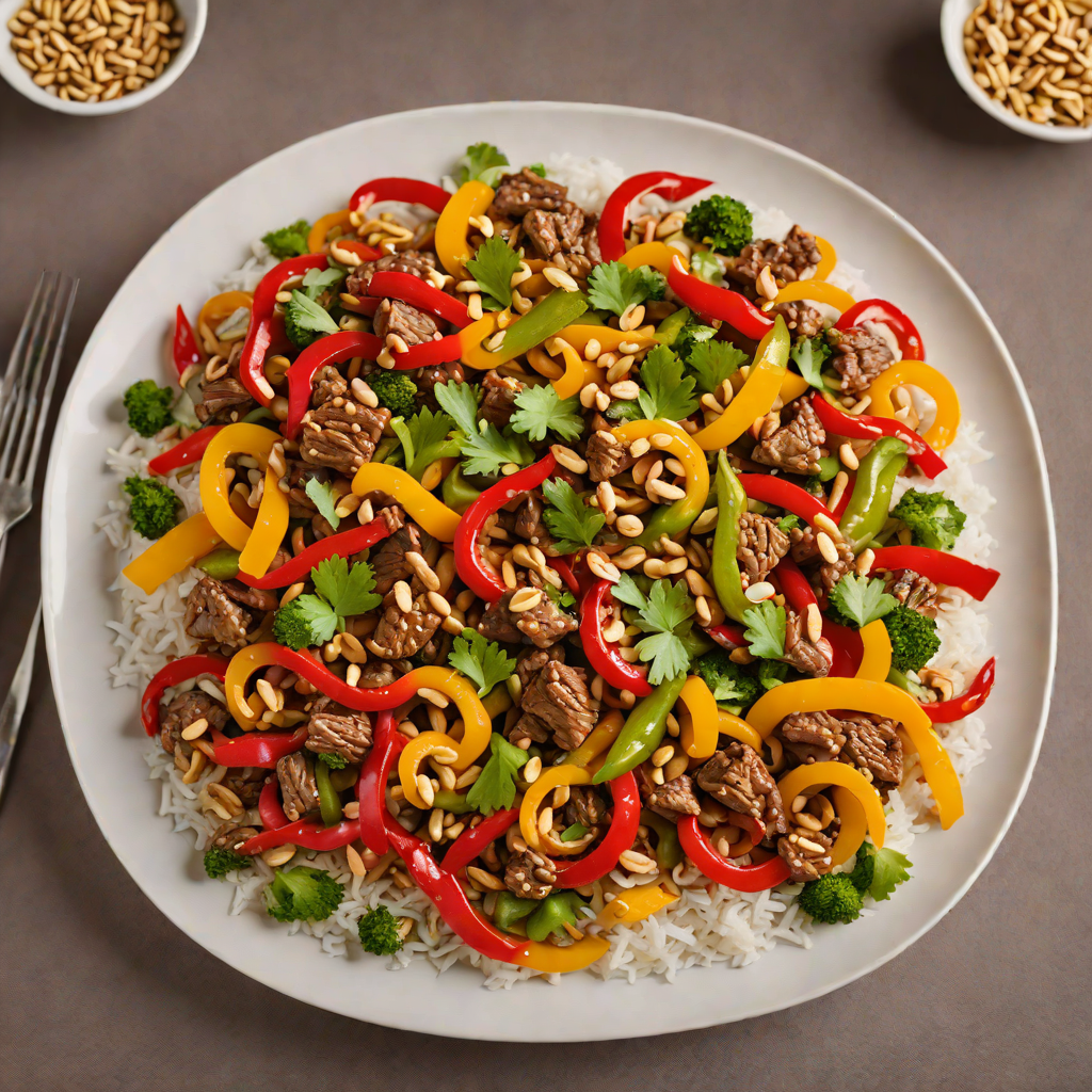 Spicy Szechuan-Style Beef Stir Fry with Bell Peppers and Peanuts
