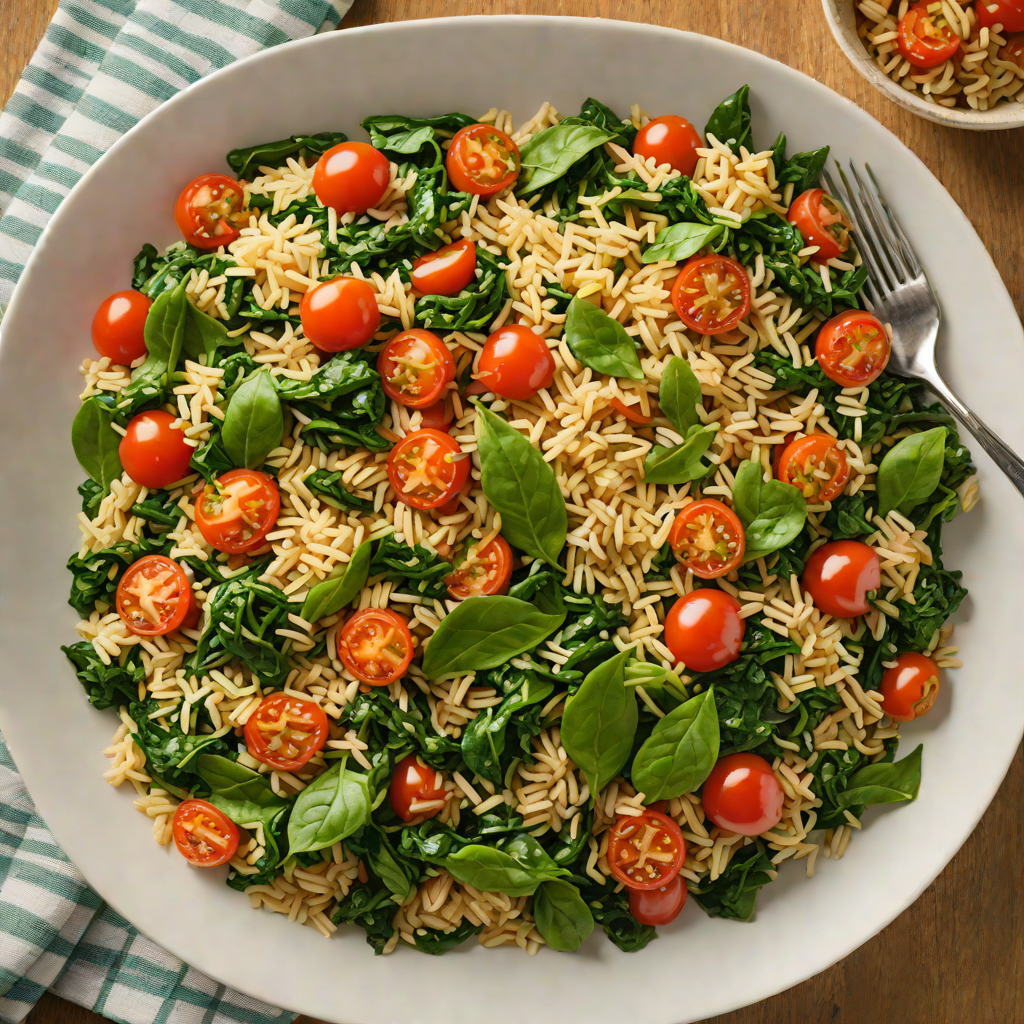 Quick Sautéed Garlic Spinach and Cherry Tomato Rice Bowl