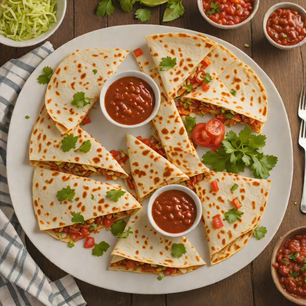 Simple Cheesy Chicken Quesadilla with Mild Salsa