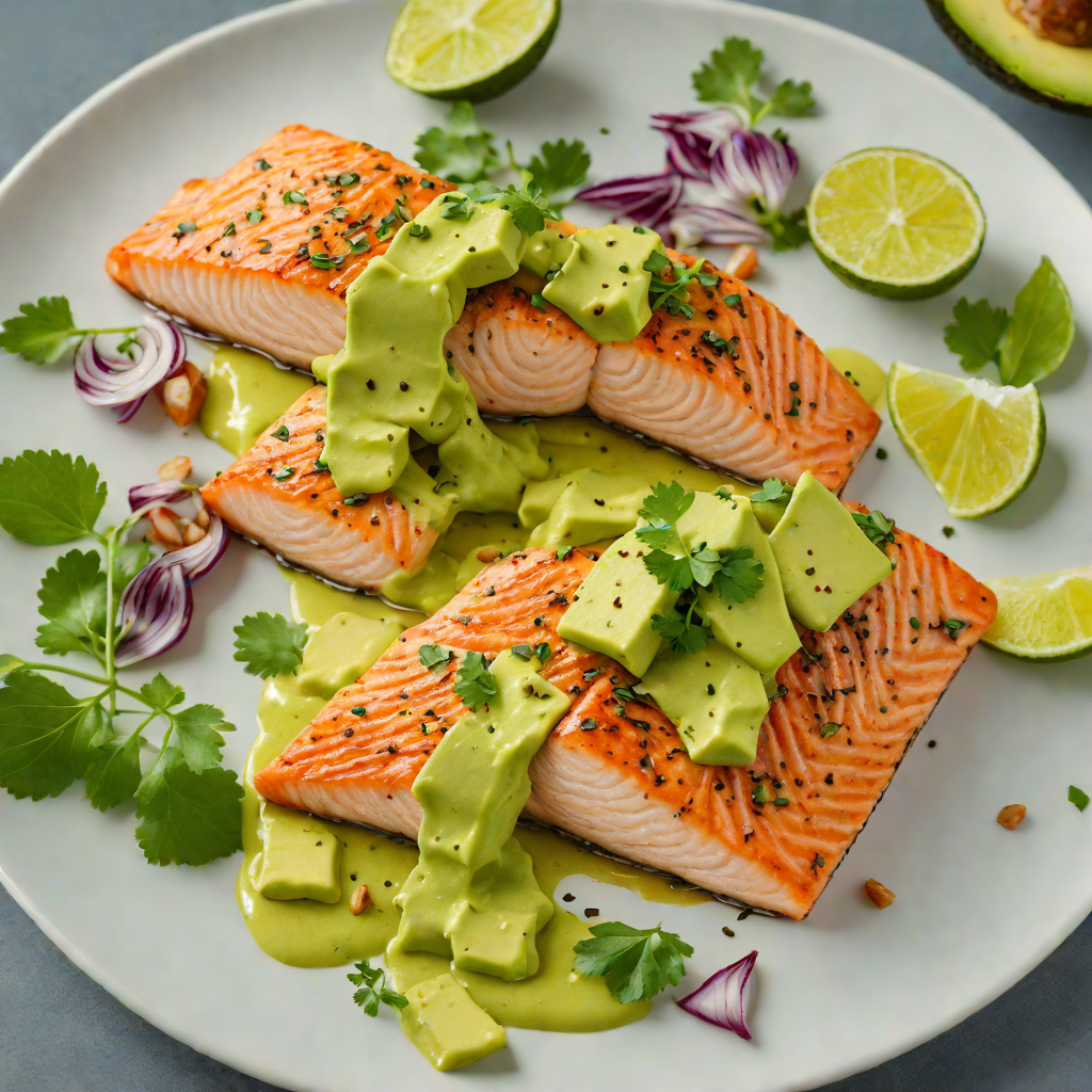 Pan-Seared Salmon with Avocado-Cilantro Butter