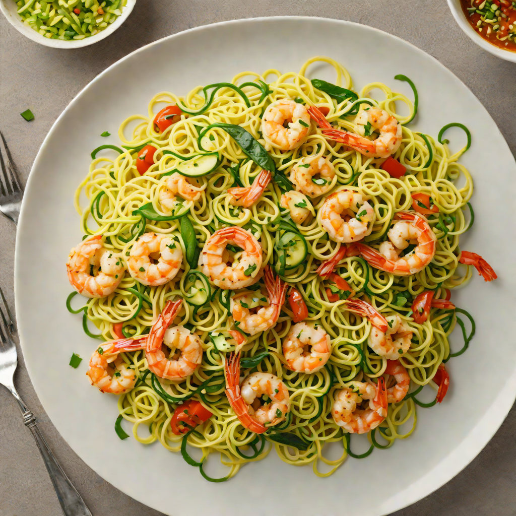 Zucchini Noodle Stir-Fry with Garlic-Butter Shrimp