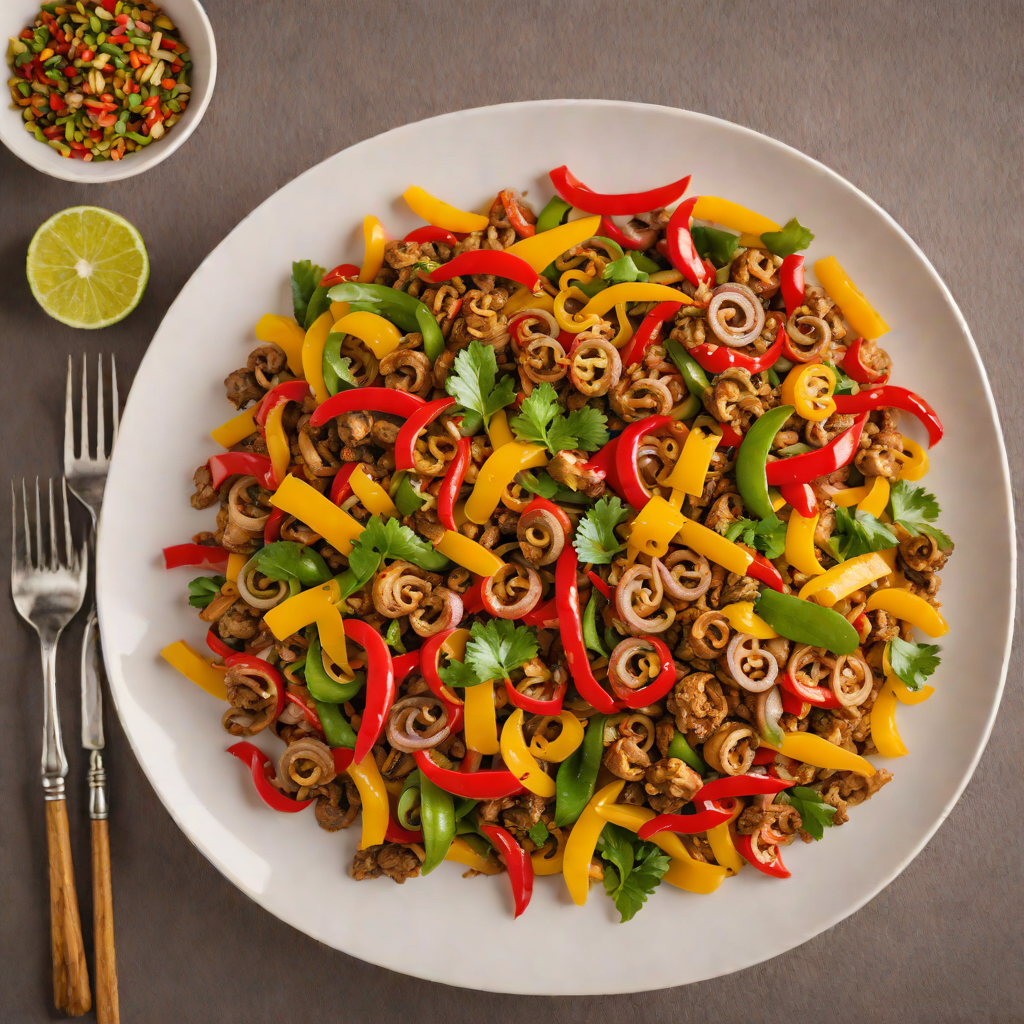 Tibs Stir-Fry with Onion and Bell Pepper in Ethiopian Spices