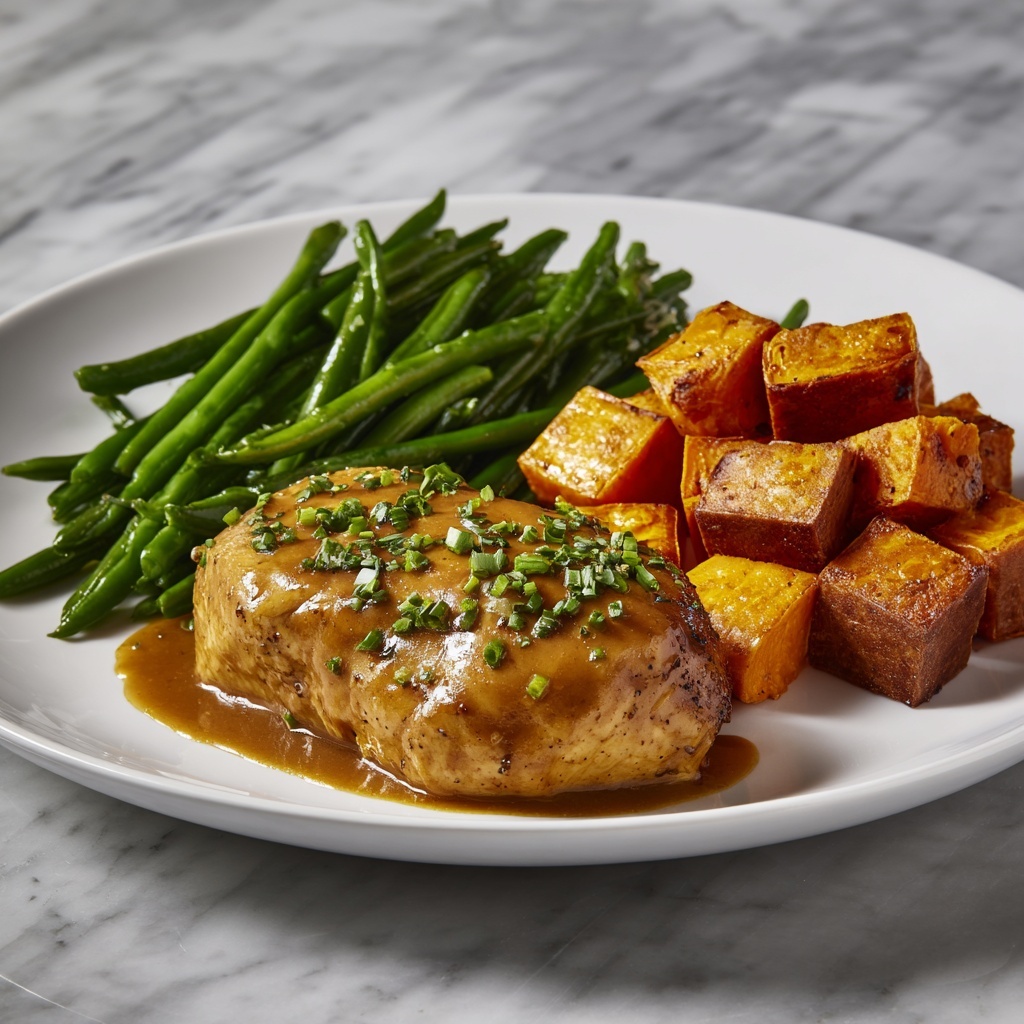Miso-Glazed Honey-Ginger Chicken with Roasted Sweet Potatoes