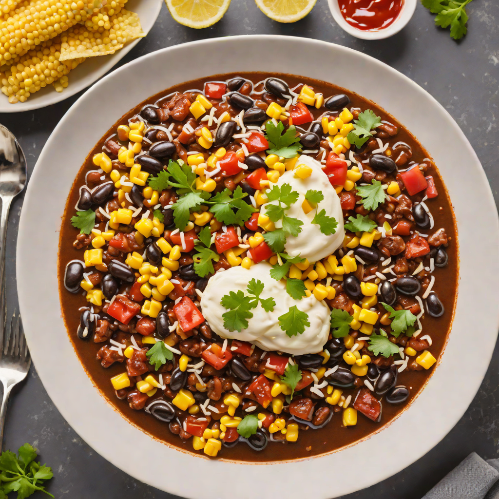 Stormy Night Black Bean Chili with Roasted Hail-Spiced Corn