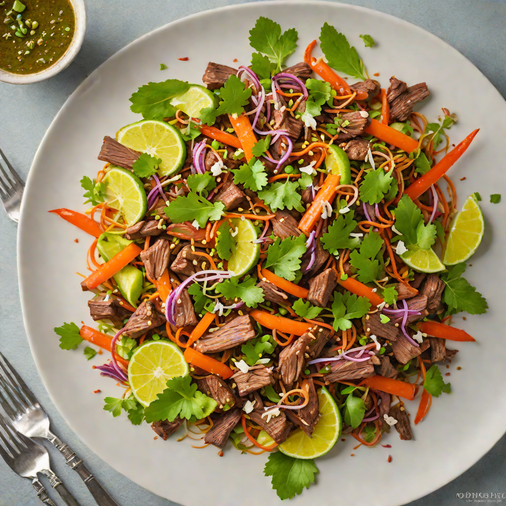 Bush-Spiced Kangaroo Stir Fry with Finger Lime Dressing