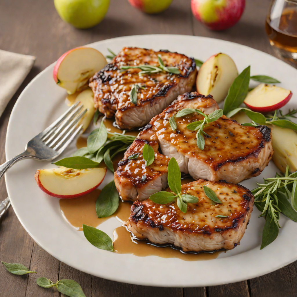 Crisp-Grilled Pork Chops with Apple Cider Glaze and Sage