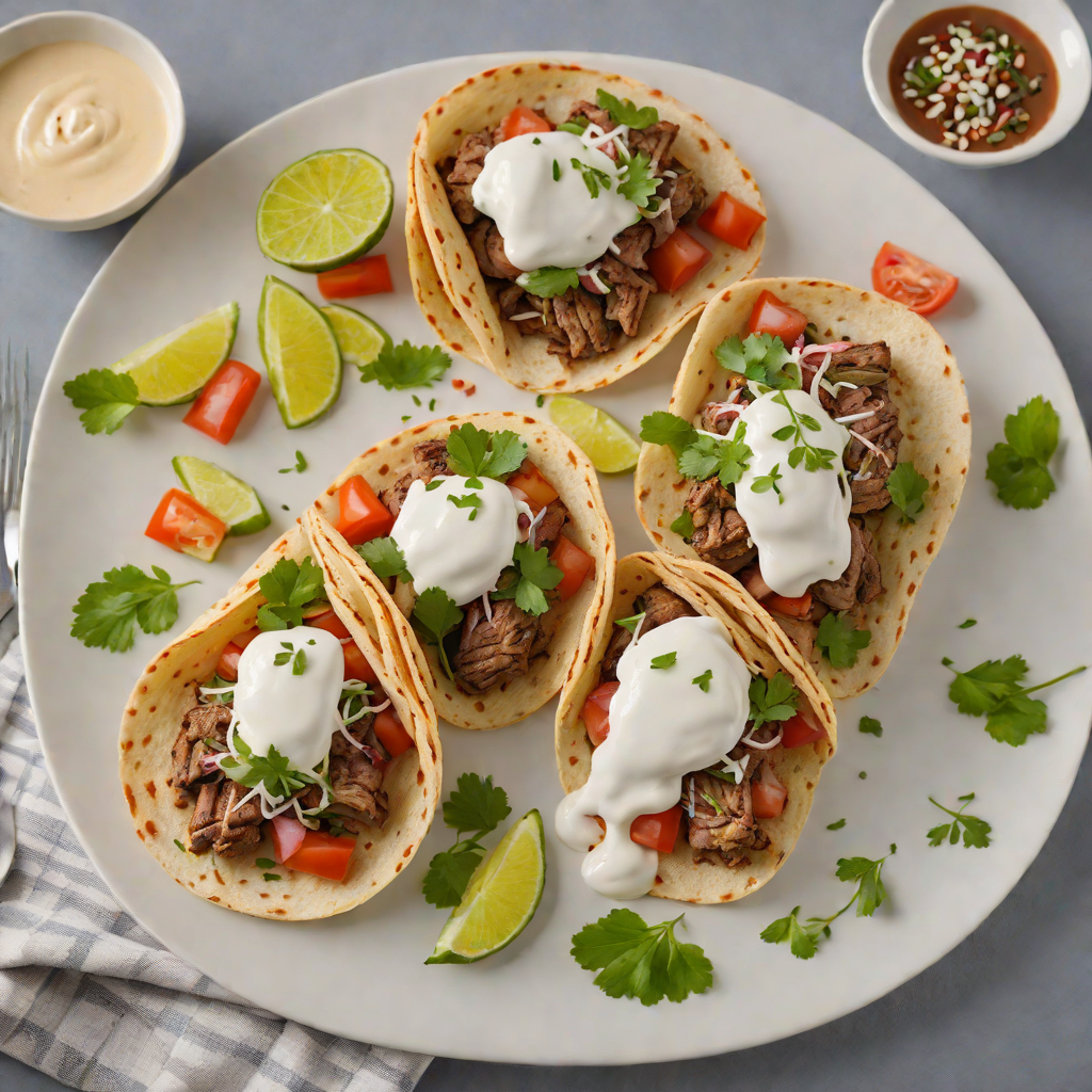 Pan-Seared Lamb Gyro with Garlic-Yogurt Sauce