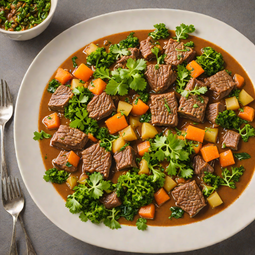 Slow-Cooked Beef Stew with Kenyan Sukuma Wiki