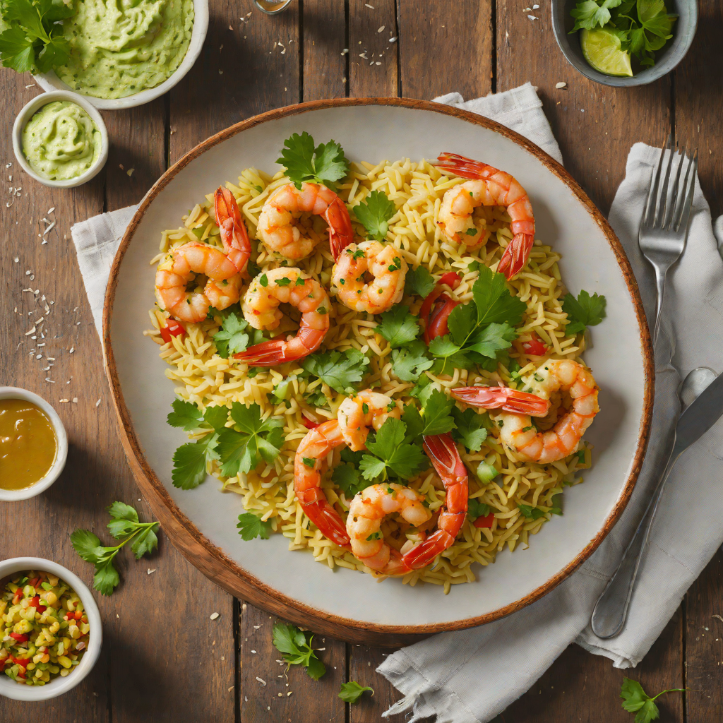 Garlic Shrimp Mofongo with Cilantro Crema