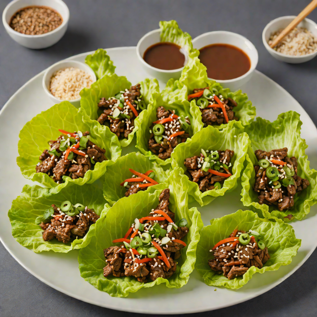 Korean-Style Beef Bulgogi Lettuce Wraps with Sesame-Garlic Sauce