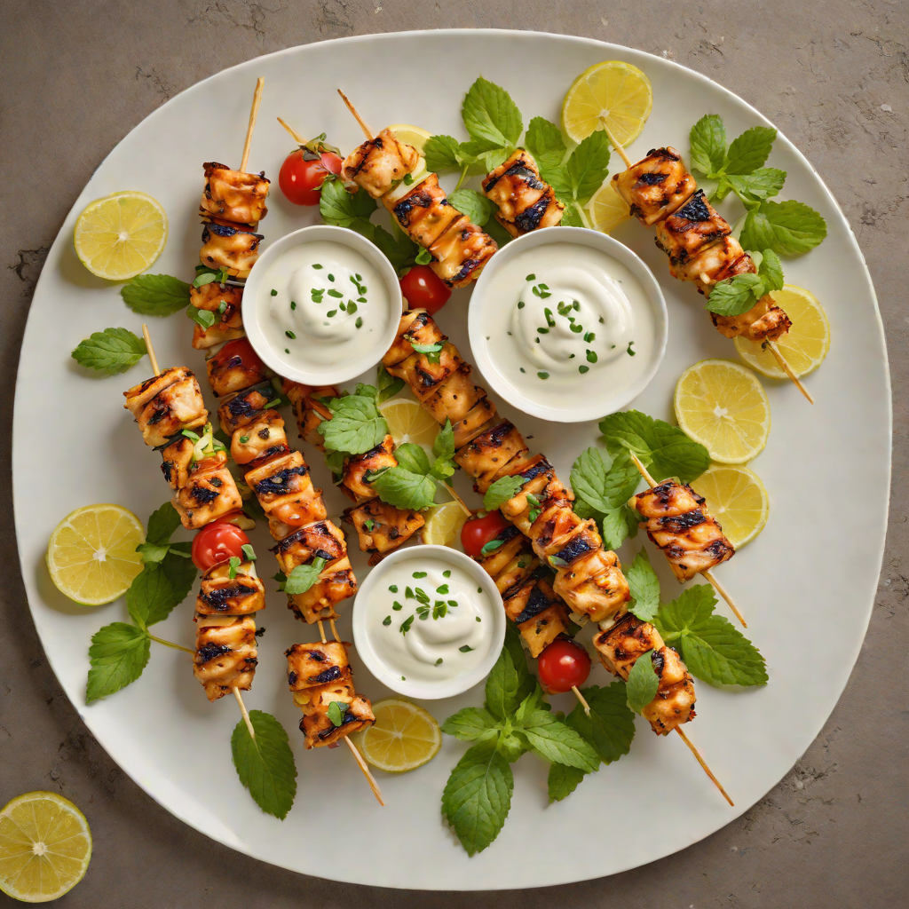 Citrus-Marinated Chicken Skewers with Mint Yogurt Sauce