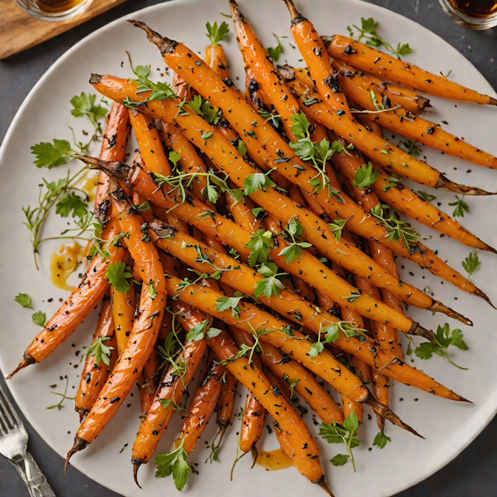 Whiskey-Maple Glazed Roasted Carrots with Thyme