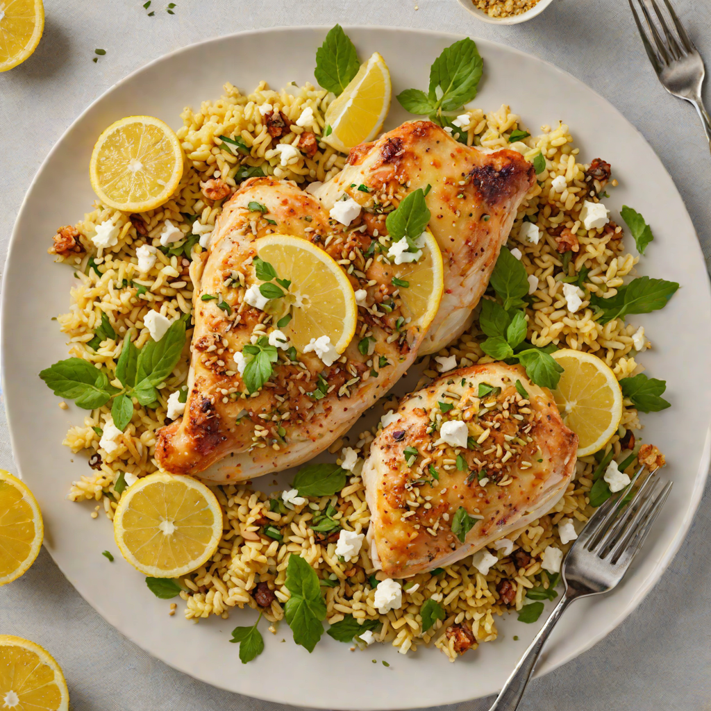Oven-Roasted Lemon Oregano Chicken with Feta Crumble