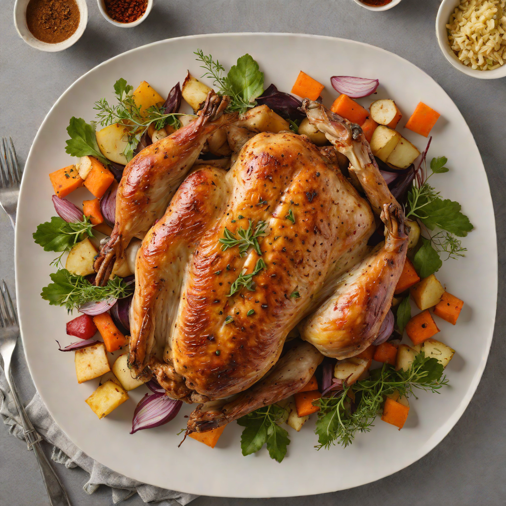 Northern Spice-Rubbed Roast Chicken with Root Vegetables